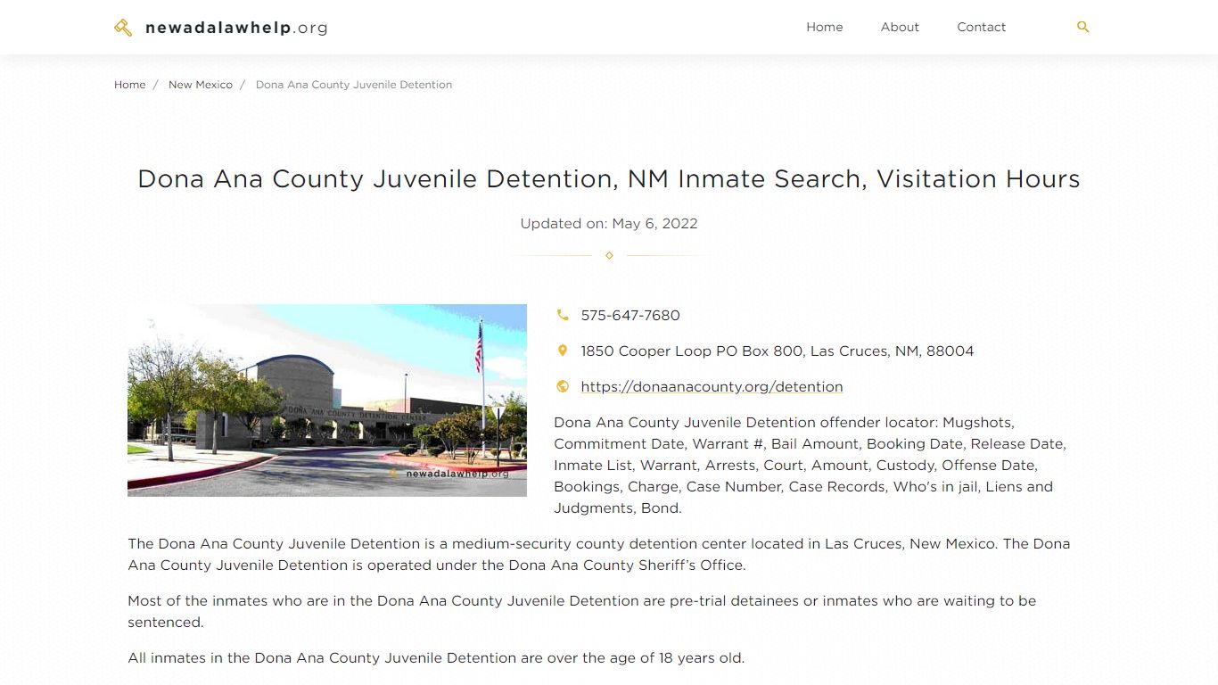 Dona Ana County Juvenile Detention, NM Inmate Search ...